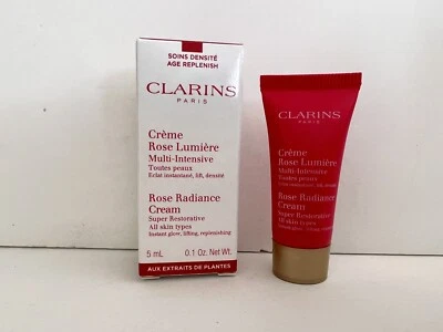 CLARINS ROSE RADIANCE CREAM SUPER RESTORATIVE SAMPLE - 5 ML / 0.1 OZ. IN BOX NEW - Image 1 of 2