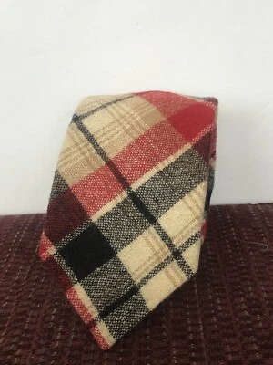Pendleton Luxury Narrow Tie 100% Virgin Wool Plaid Necktie 56" Long x 3" Wide - Image 1 of 4