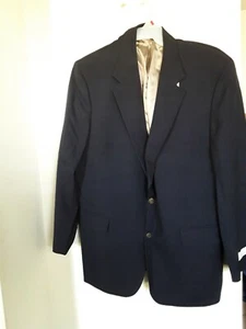 BILL BLASS Herren Blazer Sportmantel blau REINE WOLLE 2 Knopf 1 Schlitz Gr. 46 L NEU - Bild 1 von 6