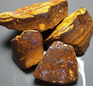 Boulder Opal Rough Parcel Opalton Red Pink Green Blue Matrix Lapidary 621.85 cts - Bild 1 von 23