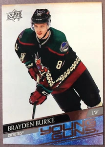 2020-21 Upper Deck Young Guns #499 Brayden Burke Arizona Coyotes RC - Foto 1 di 1