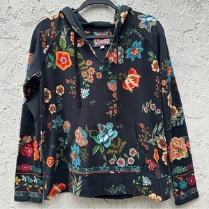 JOHNNY WAS Hoodie Sweatshirt Damen Small Ardell Blumen Boho Taschen - Bild 1 von 8