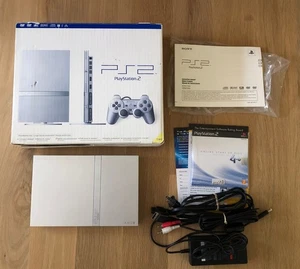 Sony PlayStation 2 Ps2 Slim Silver SCPH-77001 con caja para piezas o reparación LEER - Imagen 1 de 15