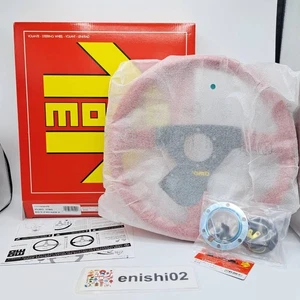 Momo Steering WHEEL MOD.78 350mm Red Suede Model 78 M-64 Black Spoke OEM - Picture 1 of 24