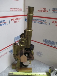 FOR PARTS OR REPAIR ANTIQUE GERMAN  MICROSCOPE PAUL WAECHTER circa 1850 LOB - Picture 1 of 17