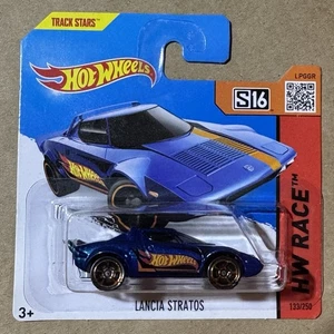 2015 Mattel Hot Wheels Track Stars blau LANCIA STRATOS HW RACE #133 kurze Karte - Bild 1 von 8