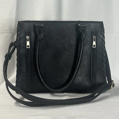 Jesse James Lioness Concealed Weapon Carry Satchel Tassel Purse Handbag Black - Image 1 of 4