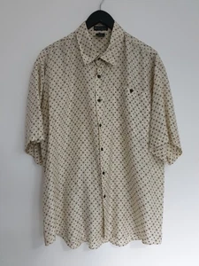 Herren Hawaii Montage Hemd 100% Seide Vintage Größe 2XL Elfenbein - Bild 1 von 3