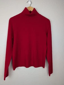 Valerie Stevens Pullover Damen Petite Medium Rot 100% Kaschmir Rollkragen Strick - Bild 1 von 4