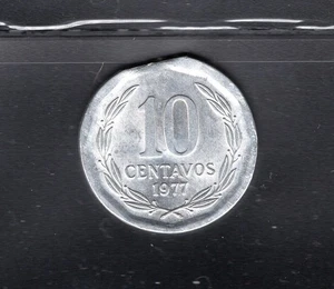 Chile 1977 aluminum 10 cents ERROR coin bited as shown - Picture 1 of 2