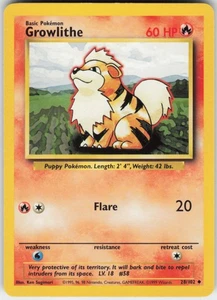 Pokemon TCG Growlithe 028/102 Base Set Uncommon Karte Normal MP - Bild 1 von 2