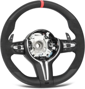 BMW Alcantara Leather Steering Wheel RED STRIPE  No Bag F20 F30 F32 F36 F80 F82 - Picture 1 of 6