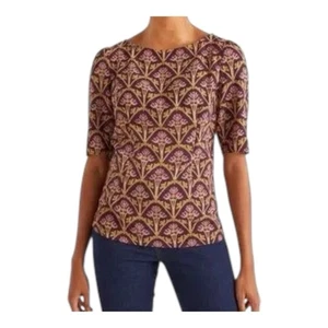 Blusa Cabernet Manga Corta Cuello Barco Boden Annie Taylor’s Para Mujer Talla 2 - Imagen 1 de 12
