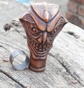 Bastón Latón Antiguo Estilo Fantasma Mango Hecho a Mano Diseño Decorativo Regalo - Imagen 1 de 5