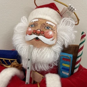 Decorazione in tessuto musicale Babbo Natale vintage anni 90 ANGOLO NATALE - Foto 1 di 12