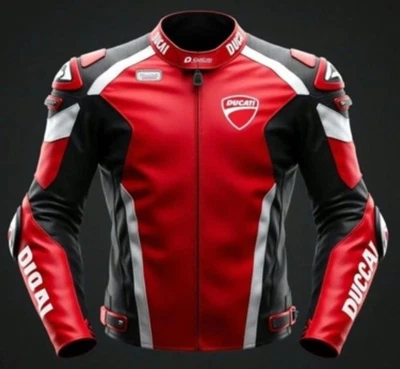 Chaqueta de cuero para motociclista de carreras de motociclista Ducati MOTOGP Foto 1 de 3