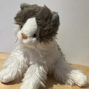 John Lewis Grey And White Longhaired Cat Kitten Yellow Eyes Soft Plush Toy 10” - Picture 1 of 4
