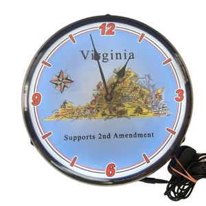 Virginia Apoya la Segunda Enmienda, Reloj LED Retroiluminado Iluminado - Imagen 1 de 2