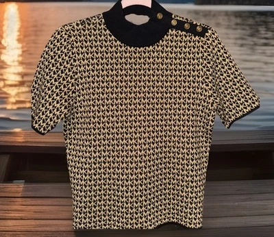 NWT Michael Kors Women Short Sleeve Logo Printed Top,Sz. M; L; Ret.$110.00 - Image 1 of 4