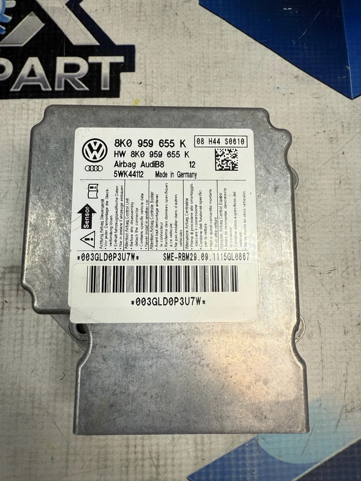 2008-2012 AUDI S5 A5 S4 A4 SRS Bolsa Unidade de Controle de Diagnóstico Módulo OEM 8K0959655K - Imagem 1 de 4