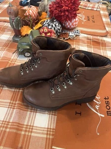 Geborene braune Chukka-Schnürstiefel aus Leder Damengröße 9/40 bequem hoch Wandern 🥾 - Bild 1 von 7