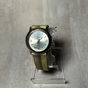 Lorus Uhr Damen silberfarben Edelstahl bunt Nylon weiß 28 mm - neue Batterie - Bild 1 von 6