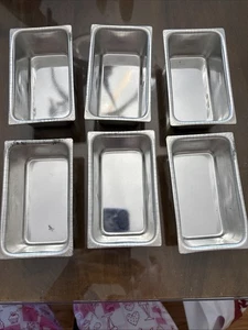 Lot Of 6 Vintage Mini Bread Loaf Baking Pans 4 1/4” X 2 1/2” X 1 1/2” - Picture 1 of 3