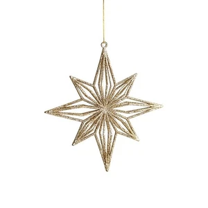 Lightweight Plastic Gold Star Ornament for Christmas Holiday Decoration - Picture 1 of 12