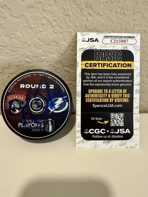 Disco de edición limitada autografiado firmado por Joe Thornton Florida Panthers certificado de autenticidad JSA Foto 1 de 2