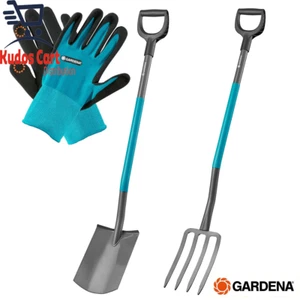 Gardena Classicline Spade & Fork Digging Tool Bundle Set with Gloves Gardening - Picture 1 of 12