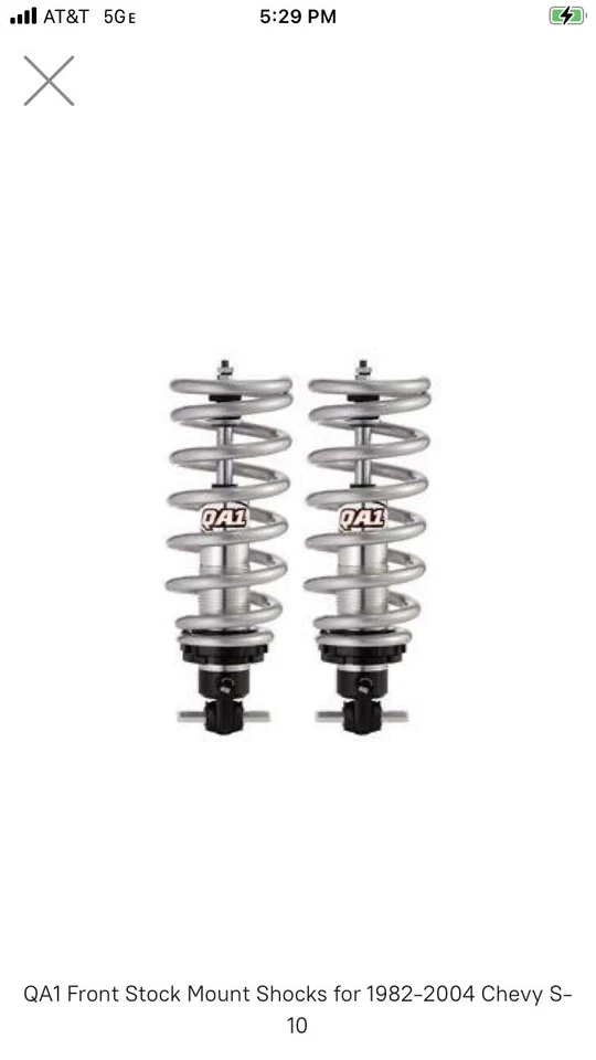 Amortiguadores de montaje de culata delantera QA1 para camioneta Chevy S-10 1982-2004 Foto 1 de 1