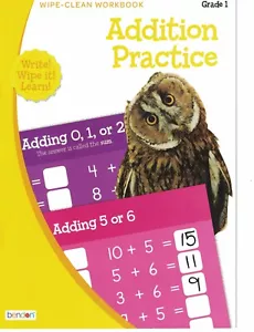 Wipe-Clean Workbook Addition Practice Grade 1, Write and Wipe It! Ages 5-7 NEW - Picture 1 of 1