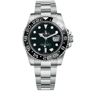 Rolex GMT Master II 40 Black Dial Green Hand Ceramic Bezel Steel Watch 116710LN - Picture 1 of 24