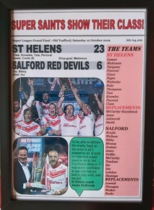 St Helens 23 Salford Red Devils 6 - 2019 Grand Final - framed print - Picture 1 of 2