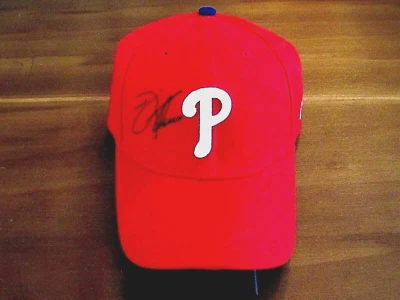 JIM THOME PHILADELPHIA PHILLIES HOF SIGNED AUTO VINTAGE NEW ERA CAP MLB BEAUTY - Image 1 of 4