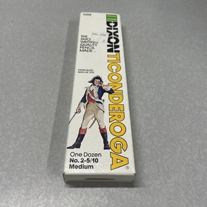 Dixon Ticonderoga 1388 No 2-5/10 Medium 12 Unsharpened Pencils in Box Vintage - Picture 1 of 4