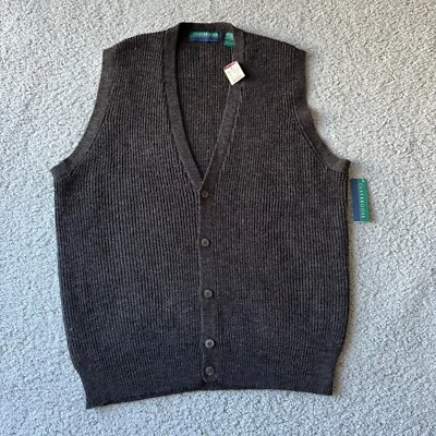 NUEVO Suéter Claybrooke Para Hombres Mediano Marrón Chaleco Mezcla de Lana Cuello en V Golf Abuelo Foto 1 de 4