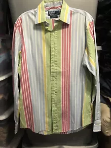 polo ralph lauren curham custom fit uomo manica lunga abbottonata taglia 15,5 34/35 - Foto 1 di 5