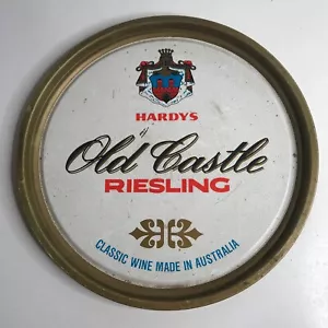 Hardys Old Castle Riesling Metal Vintage Round Drink Tray ( RARE ) - Picture 1 of 7