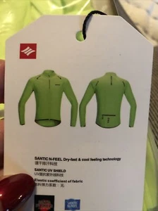 Santic Mens Cycling Skin Coat XXL Windproof Jacket Light Rain UV PROTECT NEW - Picture 1 of 7