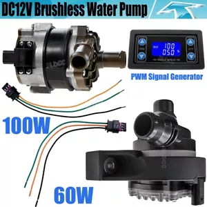 Electronic Vehicle Cooling Pump Brushless DC 12V Circulation Water Pump 60W 100W - Picture 1 of 34