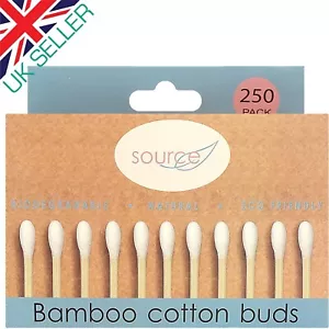 Puntas de algodón 100 % bambú natural biodegradable - Paquete de 250 algodón ecológico - Imagen 1 de 4
