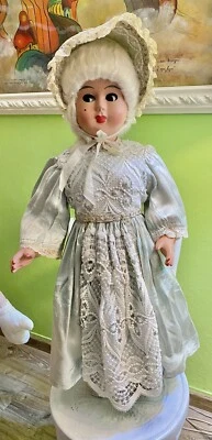 Enorme Bambola Athena in Cartapesta Gessata 90 cm  Doll Poupee'40 Vintage Antica - Immagine 1 di 4