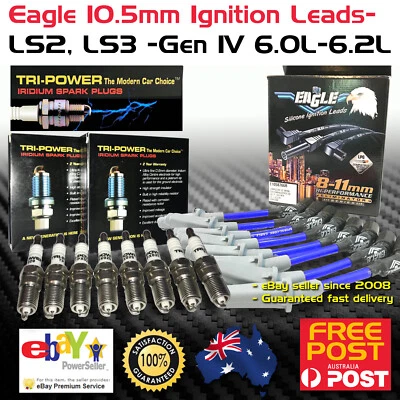 EAGLE 10.5 IGNITION LEADS & PLATINUM SPARK PLUGS Fits Commodore VZ -VF LS2 6.0L - Image 1 of 4