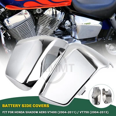 Cubiertas de carenado lateral de batería L&R cromadas para motor para Honda Shadow Aero 750 VT750C Foto 1 de 4