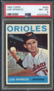 1964 TOPPS #540 LUIS APARICIO PSA 8 ORIOLES HOF