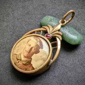 Art Deco Anhänger Medaillon vergoldet alt c. 1920 - Bild 1 von 5