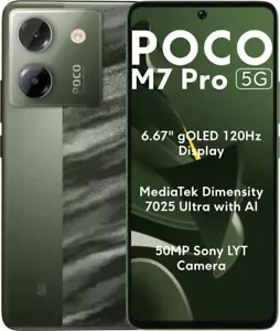 POCO M7 Pro 5G Factory Unlocked Dual SIM 256GB STORAGE 8GB RAM-Olive Twilight - Picture 1 of 7