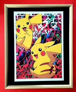 DEATH NYC Hand Signed LARGE Print Framed 16x20in COA PIKACHU POKEMON JAPAN $ - Picture 1 of 6