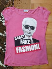 Damen T-Shirt Karl Lagerfeld Motiv Pink Gr.L Celebrty Icons